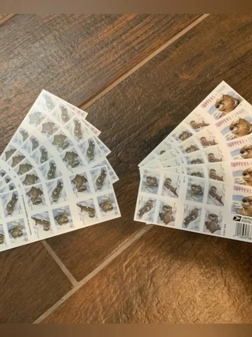 6000 Otters In snow US Postage Forever Stamps 500 Booklets of 20 6000 stamps